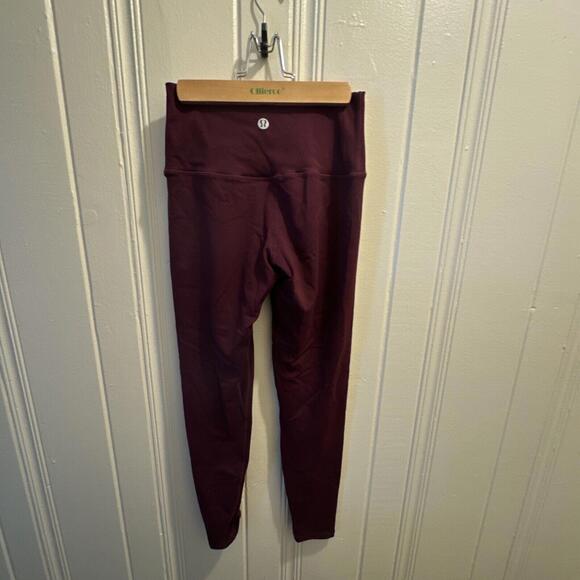 Lululemon Burgundy Leggings Size Dot Missing 13” Before Stretched - Picture 2 of 2